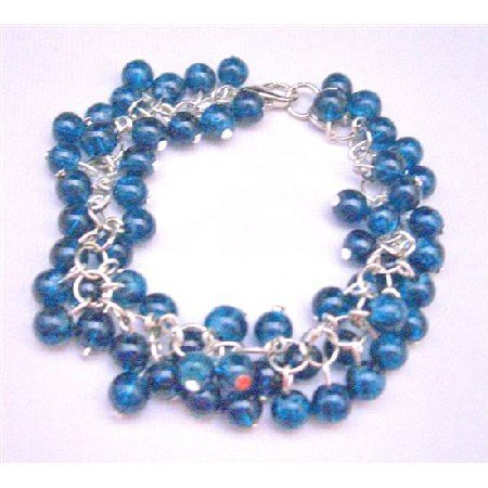 TB672 Dark Blue Bracelet Smashing Beads Bracelet