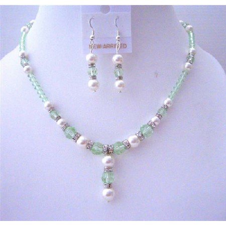 BRD497 CANTALOUPE Swarovski Crystals Round Beads w/ White Pearls & Silver Sparkling Rondells
