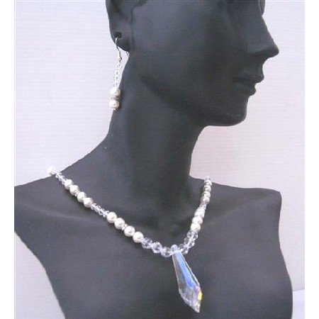 BRD457 Bridal Bridemaides Handcrafted Genuine Swarovski Clear Crystals & White Pearls