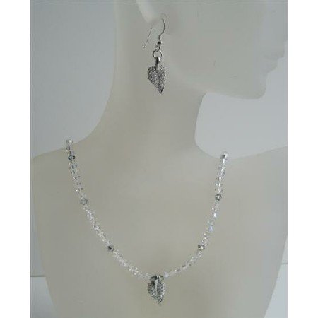 NSC425 Custom Handcrafted Jewelry Genuine AB Crystals Swarovski AB Crystals Necklace Set