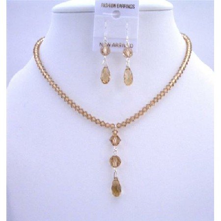 NSC586 Lite Colorado Crystals Bridemaides Jewelry Set w/ Multi Faceted Swarovski Crystals