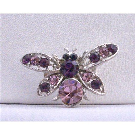 B239 Bumble Bee Brooch Amehtyst Bumble Bee Brooch