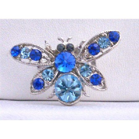 B240 Aquamarine Bee Brooch Aquamarine Bumble Bee Brooch