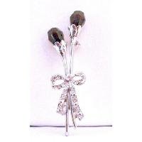 B279 Amethyst Purple Teardrop Brooch Tulip Brooch