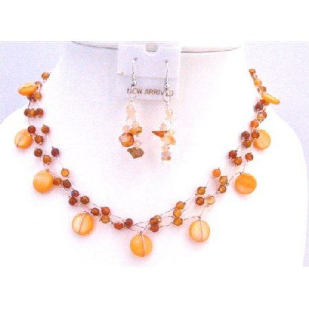 NS347 Delicated Jewelry Set Beautiful Carnelian Shell Nugget Fancy Carnelian Beads Necklace Set