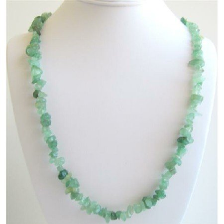 N083 Jade Stone Nugget Long Necklace Stunning Necklace For All Ages
