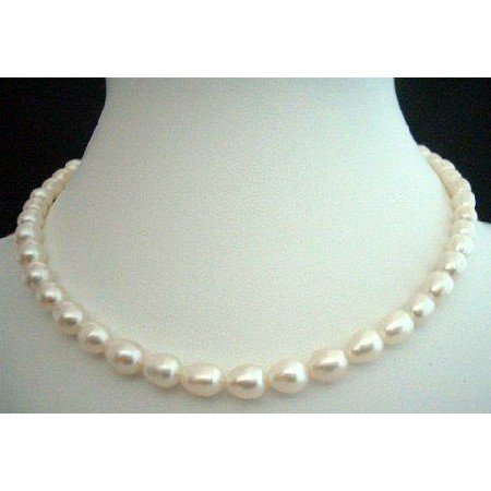 N237 White Freshwater Pearls Necklaces 16 inches Choker