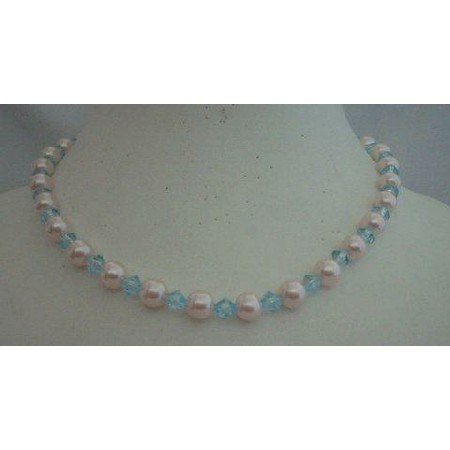 U094 Necklace Culture Pearls & Crystals Choker Necklace