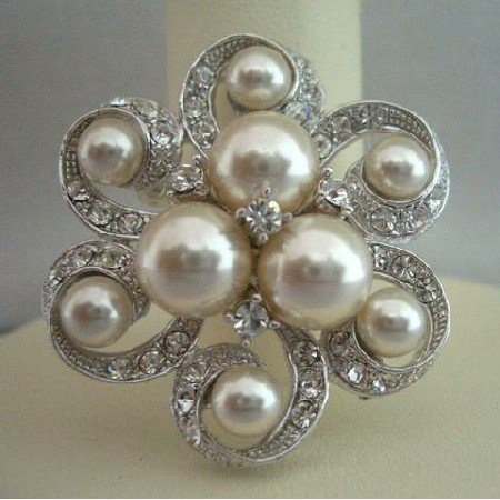B025 Bridal Jewelry Brooch Pearls Brooch Pin For Bridal Bridesmaides Brooch Dress