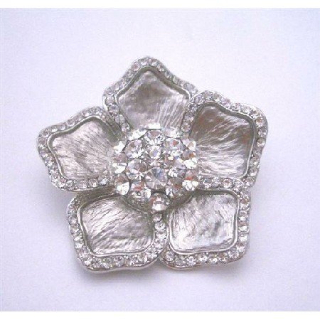 B122 Sparkling Dreesed Brooch Pin Cubic Zircon Sophisticate Bridal Brooch Pin
