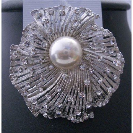 B102 Dreesed Brooch Pin Cubic Zircon Sparkling Sophisticate Bridal Brooch Pin