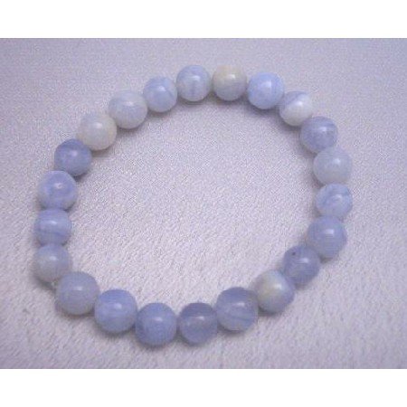 TB288 Blue Agate Stretchable Bracelet 12mm