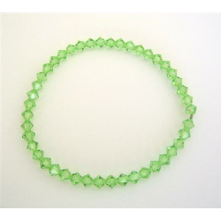 TB312 Affordable Stretchable Bracelet Genuine Peridot Crystals Swarovski Jewlery