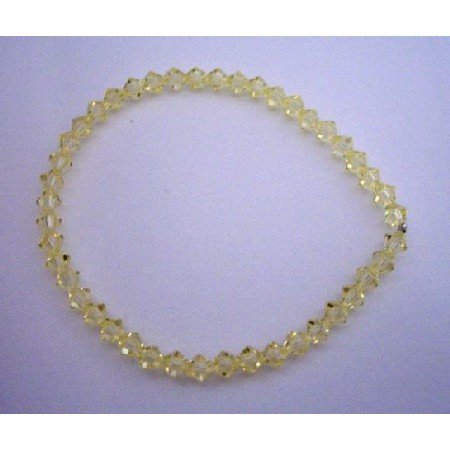 TB300 Jonquil Swarovski Crystals Bracelet Genuine Swarovski Crystals Stretchable Bracelet Jewelry