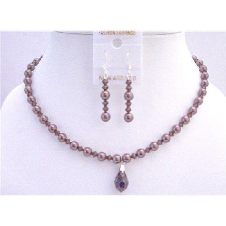 BRD711 Burgundy Pearls Crystals Genuine Swarovski Crystals Pearls Bridal Jewelry Set