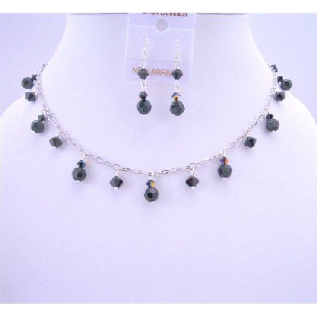BRD633 AB Swarovski Crystals And White Pearls Exclusive Bridal Jewelry Sets