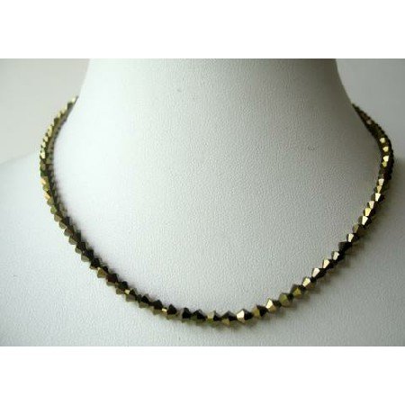 NSC338 Sparkling Swarovski Dorado Crystals String Necklace Expresso Color NEW!!