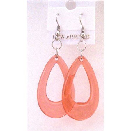 D138 Glass Teardrop Earrings Red Teardrop Dollar Earrings