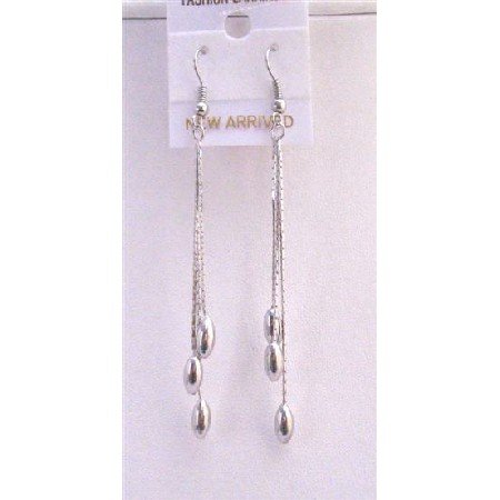 D061 Oval Ball Dangling Earrings Dollar Jewelry Earrings