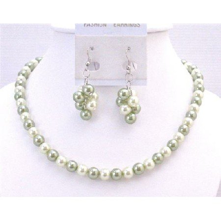 NS694 Color Combo Of Honeydew And Green Color Exclusively Wedding Jewelry Set Affordable