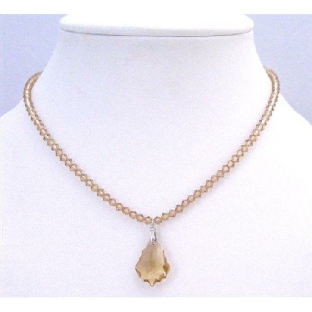 BRD882 Lite Colorado Crystals Briollette Pendant Prom Bridemaids Necklace