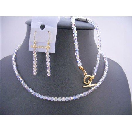 BRD639 Jewelry Complete Set Genuine Swarovski AB Round 4mm Crystals Jewelry Set