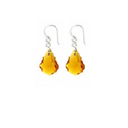 ERC652 Earring Match Yellow Dress Topaz Baroque Crystals Earrings