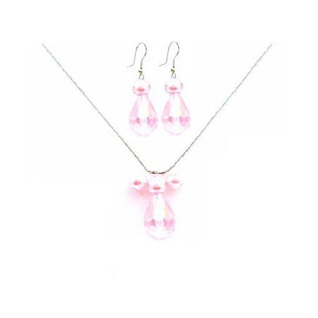 NS843 Customize Your Wedding Jewelry Rosaline Teardrop Crystals Necklace Set