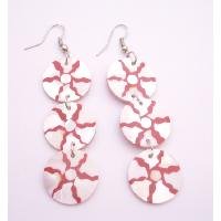 UER448 Dangling Shell Circle Earrings w/ Self Designed Unique Shell Earrings