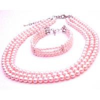 BRD107 Gift Ideas Personalized Occasion Gift Pink Necklace & Bracelet Jewelry