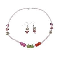GC228 All Occassion Gift Jewelry With Star Cube Tiny Beads Necklace & Earrings Set Jewelry