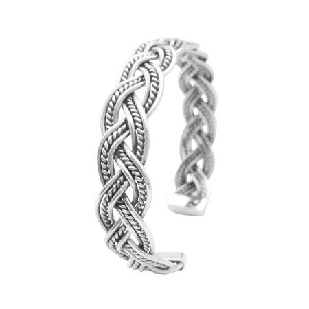 BR113 Solid Sterling Silver Twisted Wire Cuff Bracelet Gift To Men Or Women