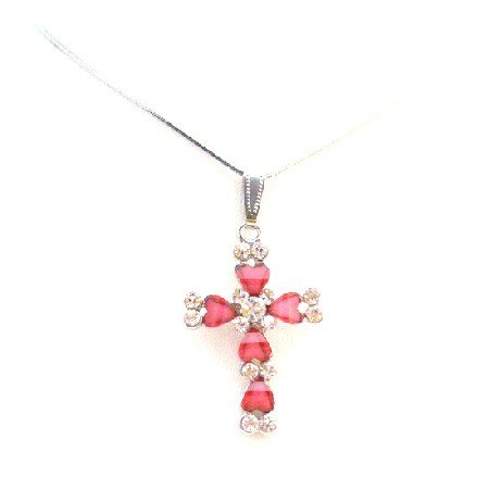 UNE292 Beautiful Necklaces at Amazing Prices Pink Cross Pendant Christmas Gift
