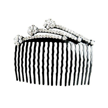 HA171 Comb Hair Pin White Crystals Decorated Hair Comb Perfect For Bridal Bridemaides