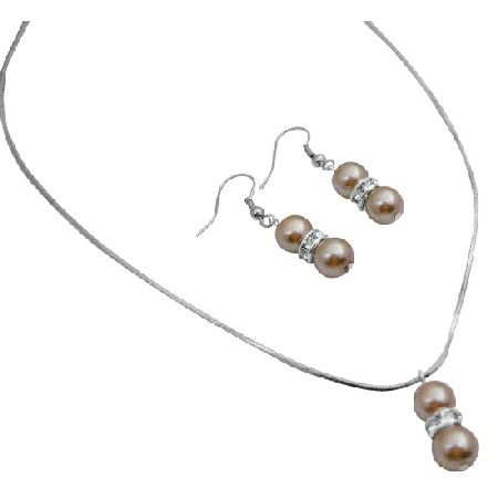 NS012 New Collection Era Jewelry Pageant Prom Champagne Pearls Jewelry