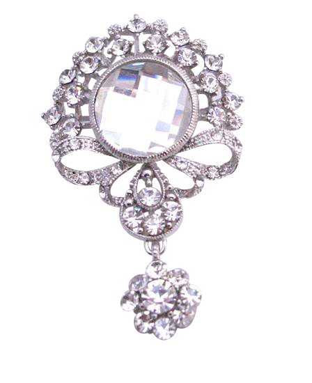 B178 Simulated Diamond Dangling Brooch Cubic Zircon Brooch Sparkling Diamond Brooch Dangling