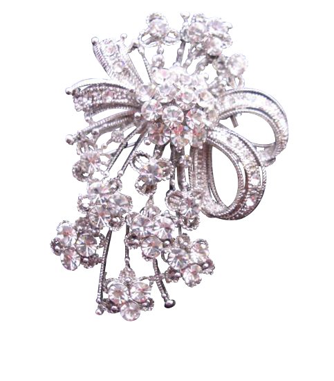 B168 Tiny Flowers All Over Decorated Sparkling Simulated Diamond Brooch CZ BROOCH