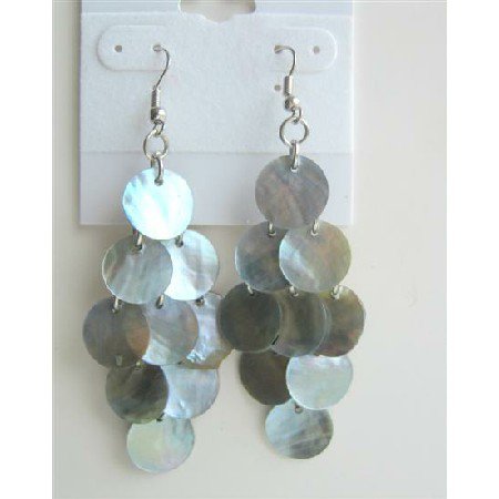 UER145 Mop Shell Dangle Earrings Natural Shell Earrings