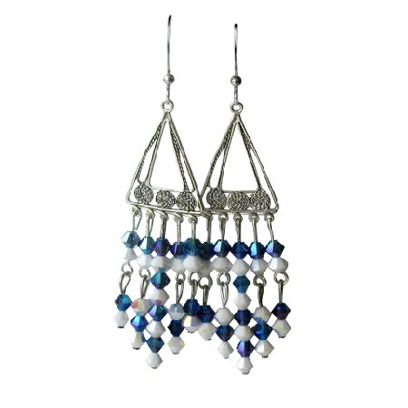 ERC167 Handcrafted Earrings Genuine Swarovski Crystals & Sterling Silver