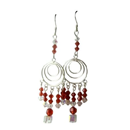 ERC164 Custom Jewerlry Handcrafted Earrings Genuine Swarovski Crystals & Sterling Silver