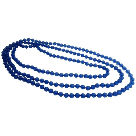 UNE328 Summer Long Blue Sapphire Long Necklace Summer Necklace