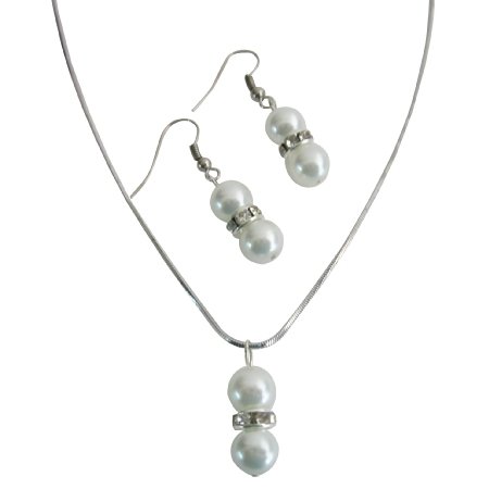 NS1060 Personalized Birthday Party Favors White Pearls Jewelry
