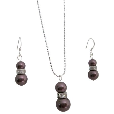 NSC808 Extremely Beautiful Prom Fashion Jewelry Burgundy Pearls