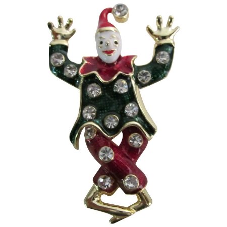 B598 Circus Funny Cute Clown Brooch W/ Funny Clothes