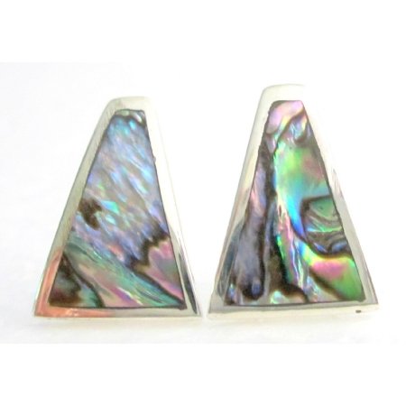 SER094 Sterling Silver Abalone Inlay Sterling Silver Earrings