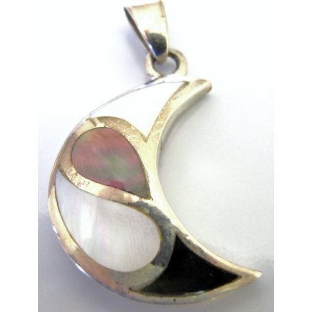 SPEN079 Moon Sterling Silver Pendant Mother Of Pearls Pendant