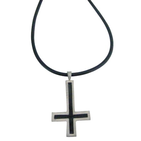 Inverted Cross Necklace Upside Down Cross Pendant