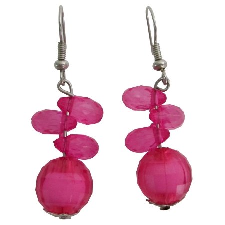 Birthday Party Return Gift Hot Pink Earrings Necklace