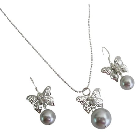 Prom Lite Gray Silver Jewelry Shimmer Sparkling Descent Jewelry