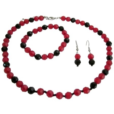 Holiday Gifts Idea Gorgeous Jewelry Red Black Beads